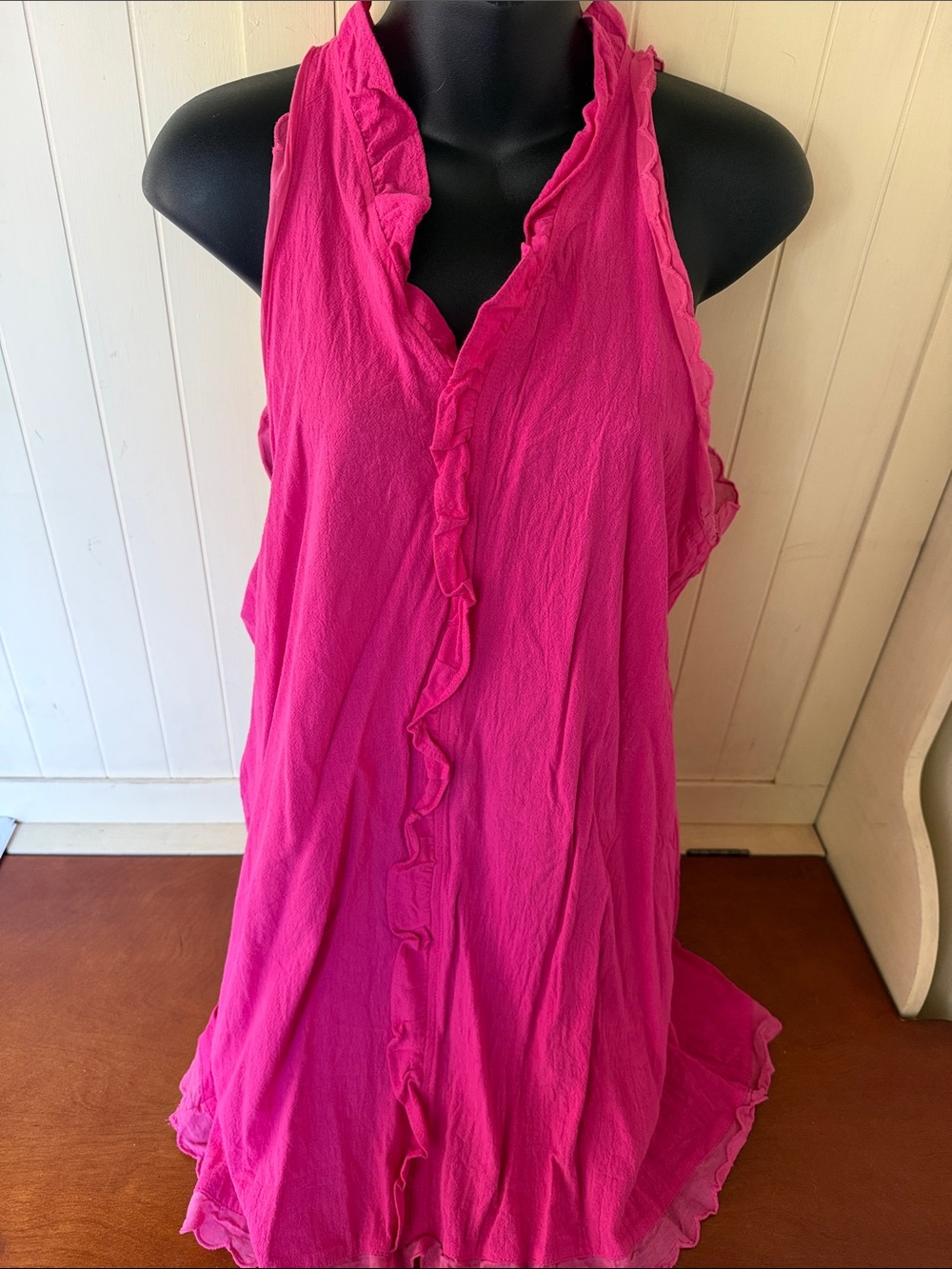 3/$10 Ruffled Halter dress in Hot Pink